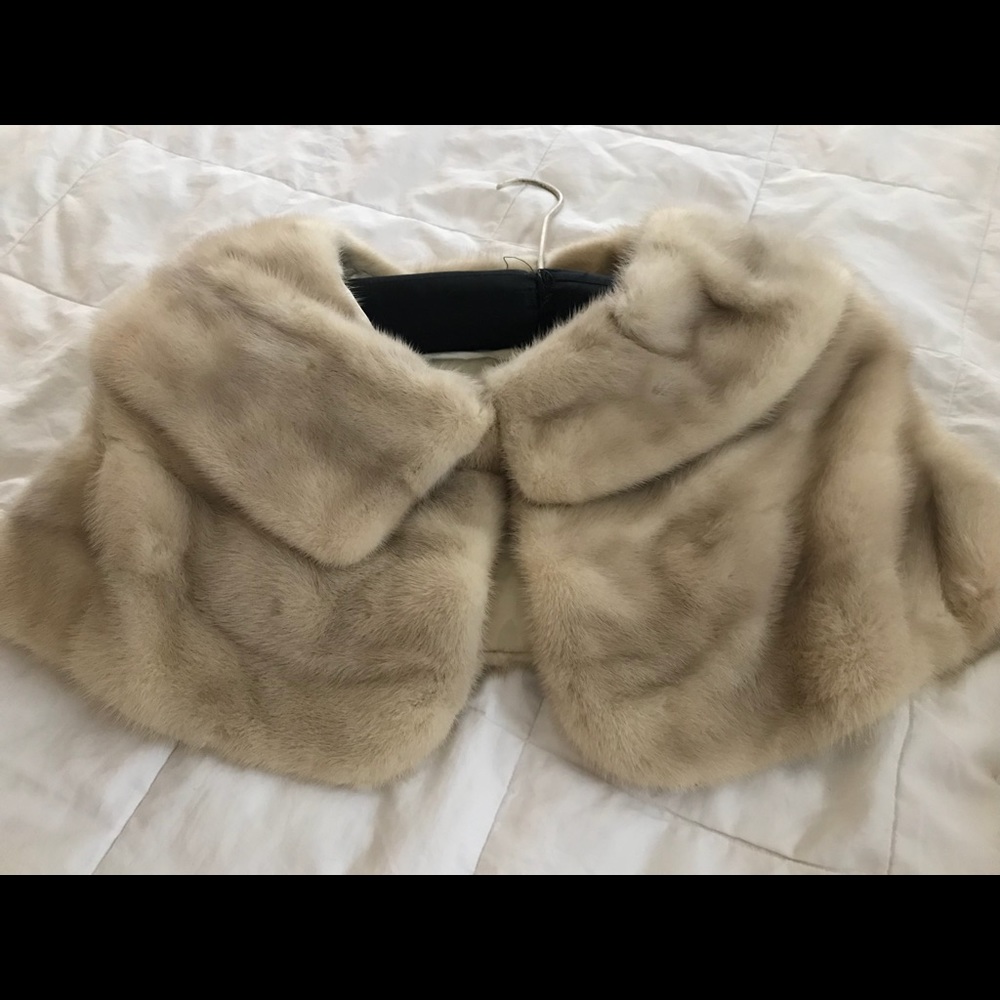 Authentic Cream Mink  Shoulder Stole